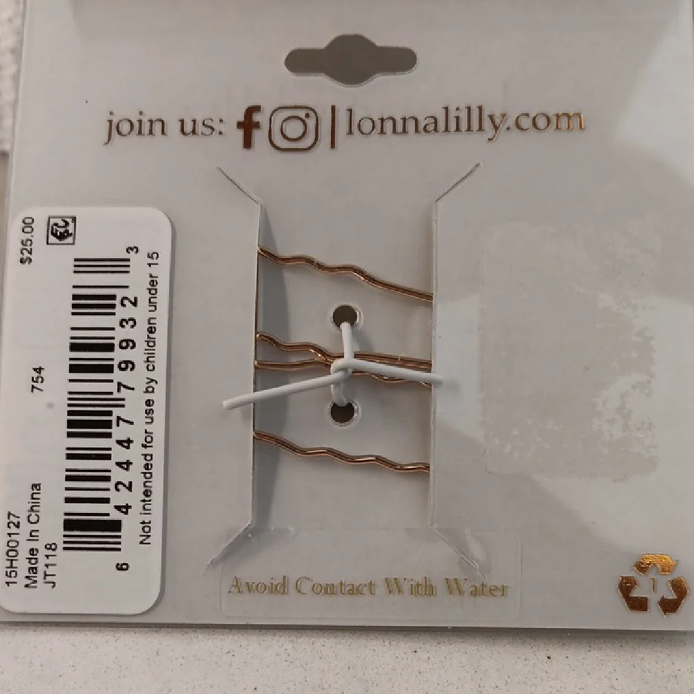 New Lonna & Lilly White Floral hair accessoryBobby Pins / Gold Crystal Centers